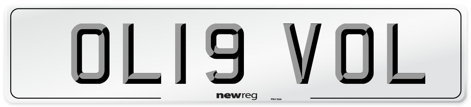 OL19 VOL Number Plate from New Reg